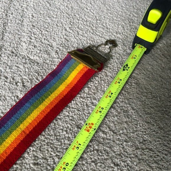 Vintage Rainbow‎ Striped Suspenders Button Attachment - Picture 4 of 13